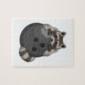 Raccoon im Bowling mit Bowlingball Puzzle (Horizontal)