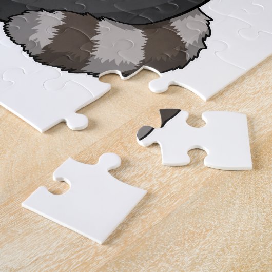 Raccoon im Bowling mit Bowlingball Puzzle (Seite)