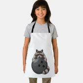 Raccoon im Bowling mit Bowlingball Schürze (Insitu)