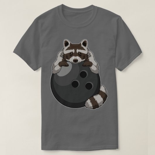 Raccoon im Bowling mit Bowlingball T-Shirt (Design vorne)