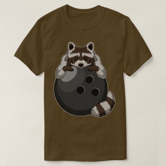 Raccoon im Bowling mit Bowlingball T-Shirt (Design vorne)