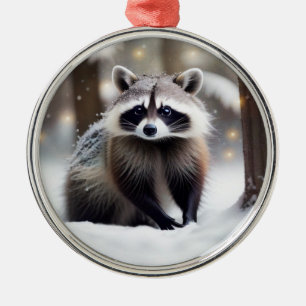Raccoon im Magenwald Ornament Aus Metall