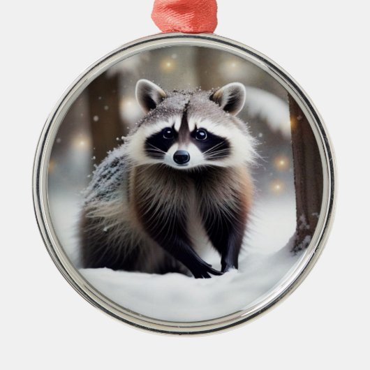Raccoon im Magenwald Ornament Aus Metall (Vorne)