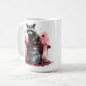 Raccoon im Mülleimer-Valentinstag Kaffeetasse (Vorderseite Links)