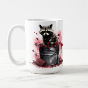 Raccoon im Mülleimer-Valentinstag Kaffeetasse