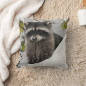 Raccoon im Schneekissen Kissen (Decke)