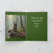 Raccoon im Wald Karte (Innenseite)