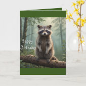 Raccoon im Wald Karte (Gelbe Blume)
