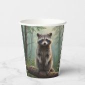 Raccoon im Wald Pappbecher (Rückseite)