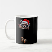Raccoon In Cket Funny Xmas Santa Hat Graphic  Kaffeetasse (Links)