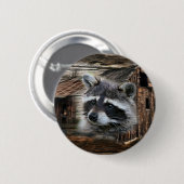 Raccoon in der alten Scheune Button (Vorne & Hinten)