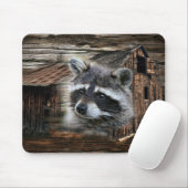 Raccoon in der alten Scheune Mousepad (Mit Mouse)