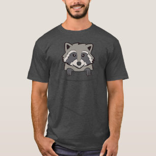 Raccoon in einem Niedlichen Pocket-Raccoon T-Shirt