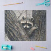 Raccoon in einer Baumfarbe Seidenpapier (Basteln)