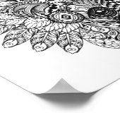 Raccoon in Featherkrieg Bonnet Doodle 2 Poster (Ecke)