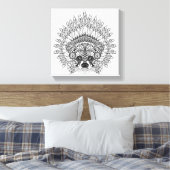 Raccoon in Featherkrieg Bonnet Doodle 6 Leinwanddruck (Insitu (Schlafzimmer))