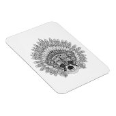 Raccoon in Featherkrieg Bonnet Doodle Magnet (Rechte Seite)