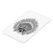 Raccoon in Featherkrieg Bonnet Doodle Magnet (Linke Seite)