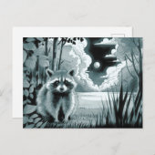 Raccoon in Forest Clearing Postcard Postkarte (Vorne/Hinten)