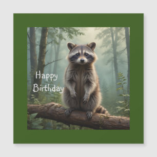 Raccoon in Forest Magnetic Birthday Card Magnetkarte