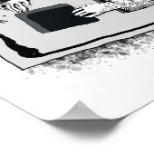 Raccoon in Grate Illustration stecken Poster (Ecke)