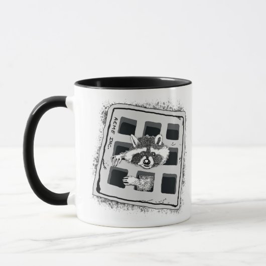Raccoon in Grate Illustration stecken Tasse (Links)
