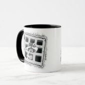 Raccoon in Grate Illustration stecken Tasse (Vorderseite Links)