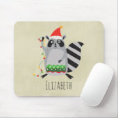 Raccoon in Weihnachtsmannmütze in Weihnachtsstimmu Mousepad (Mit Mouse)