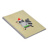 Raccoon in Weihnachtsmannmütze in Weihnachtsstimmu Notizblock (Rechte Seite)