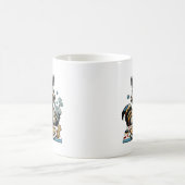 Raccoon isst Pizza Kaffeetasse (Mittel)