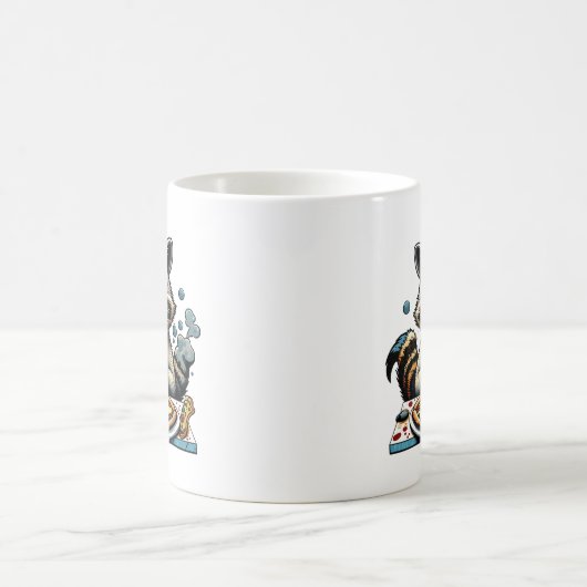 Raccoon isst Pizza Kaffeetasse (Mittel)