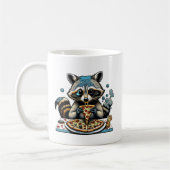 Raccoon isst Pizza Kaffeetasse (Links)