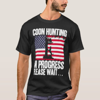 Raccoon Jagdsaison USA Flaggenmünzjagd in Pr T-Shirt