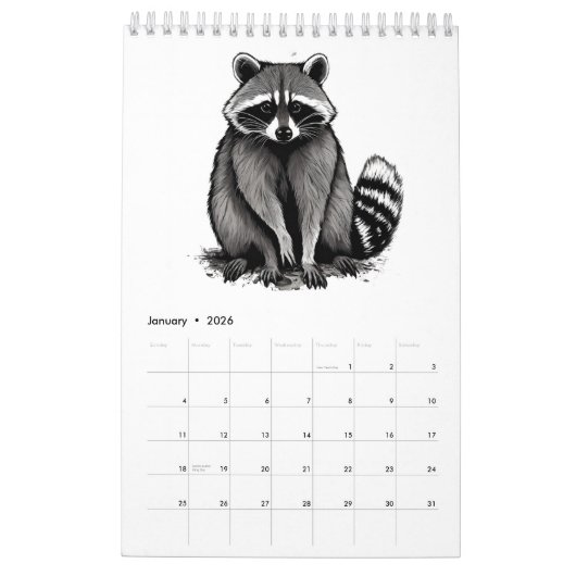 Raccoon Kalender (Jan 2026)