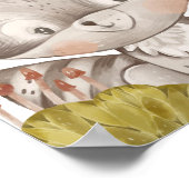 Raccoon Kids Room Print Süße Tier Poster (Ecke)