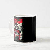 Raccoon Kimono Eating Ramen Japanese Food Art Men Kaffeetasse (Vorderseite Links)