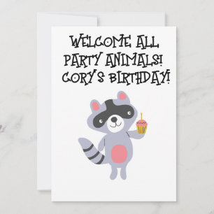 RACCOON-KINDERGEBURTSTAG-PARTY EINLADUNGEN