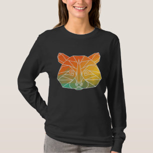 Raccoon Kontur Polygons Aquarell Silhouette T-Shirt