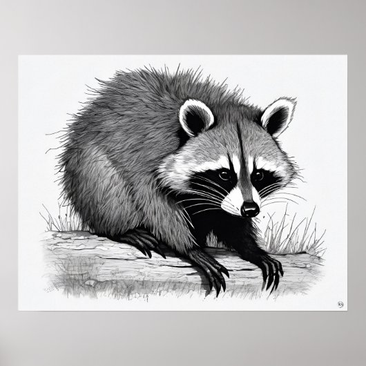 Raccoon - Kunstdruckerei Poster (Vorne)
