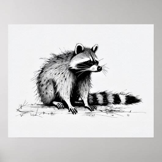 Raccoon - Kunstdruckerei Poster (Vorne)