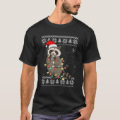 Raccoon Lights Xmas Ugly Sweater Santa Raccoon Chr T-Shirt (Vorderseite)