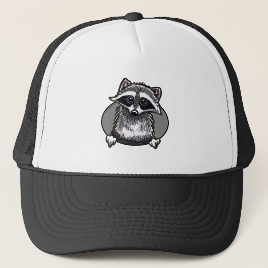 Raccoon Line Art Truckerkappe (Vorderseite)
