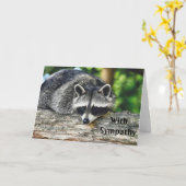 Raccoon Log Mammal Foto Beileid Karte (Gelbe Blume)