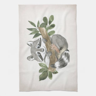 Raccoon Lover Baby Raccoon Kinderzimmer Art Geschirrtuch