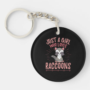 Raccoon Lover Just A Girl Lieben Raccoon Schlüsselanhänger