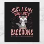 Raccoon Lover Just A Girl Lieben Raccoon Weinetikett (Einzelnes Label)