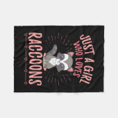 Raccoon Lover Just A Girl Who Loves Raccoon Fleecedecke (Vorderseite (Horizontal))