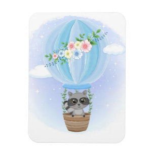 Raccoon Lover Niedliches Raccoon mit Blume Magnet