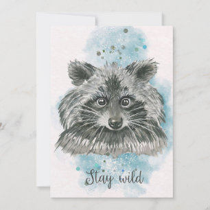 Raccoon Lover Raccoon Bleibe Wild Dankeskarte