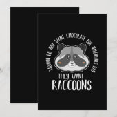 Raccoon Lover Raccoon Für Valentinstag Einladung (Vorne/Hinten)